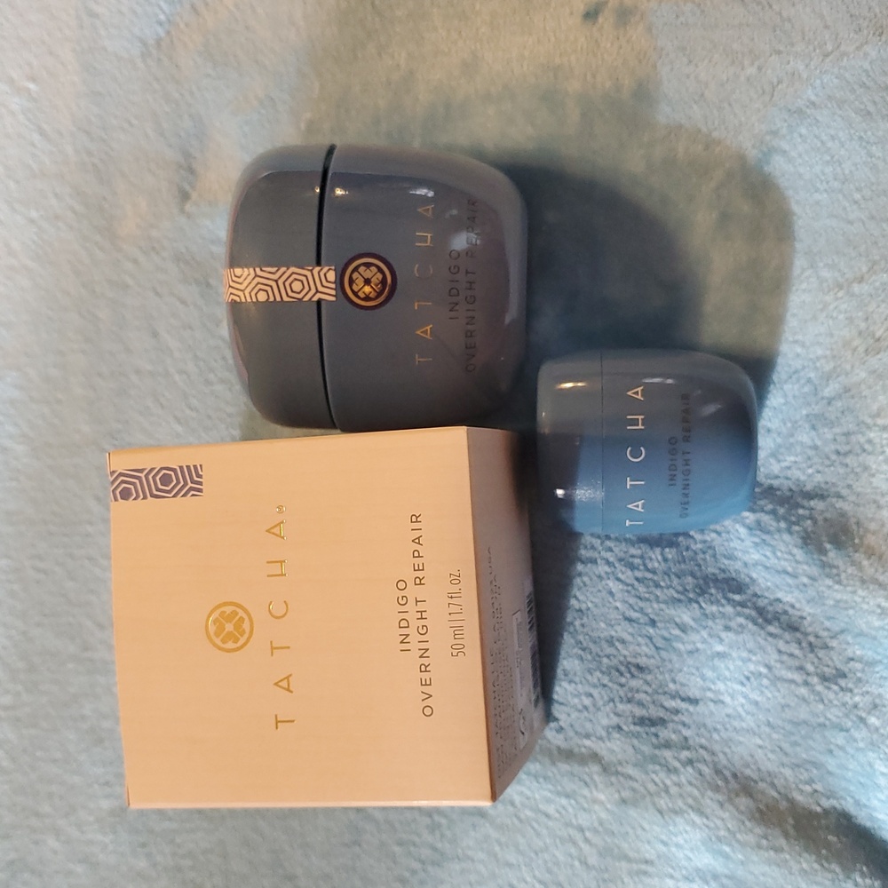 TATCHA Indigo Overnight Repair Cream with Serum 50 mL/ 1.7 fl oz and 10ml Sample